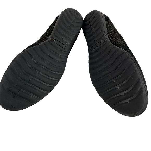 Sesto Meucci Black Suede SlipOn 9 Narrow Hovercraft Sole Silver Punched Leather - Picture 4 of 16